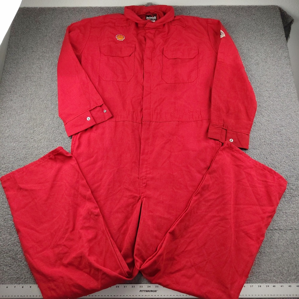 Bulwark Coveralls Mens 48 LN Shell Oil Nomex Flame Resistant Red Workwear